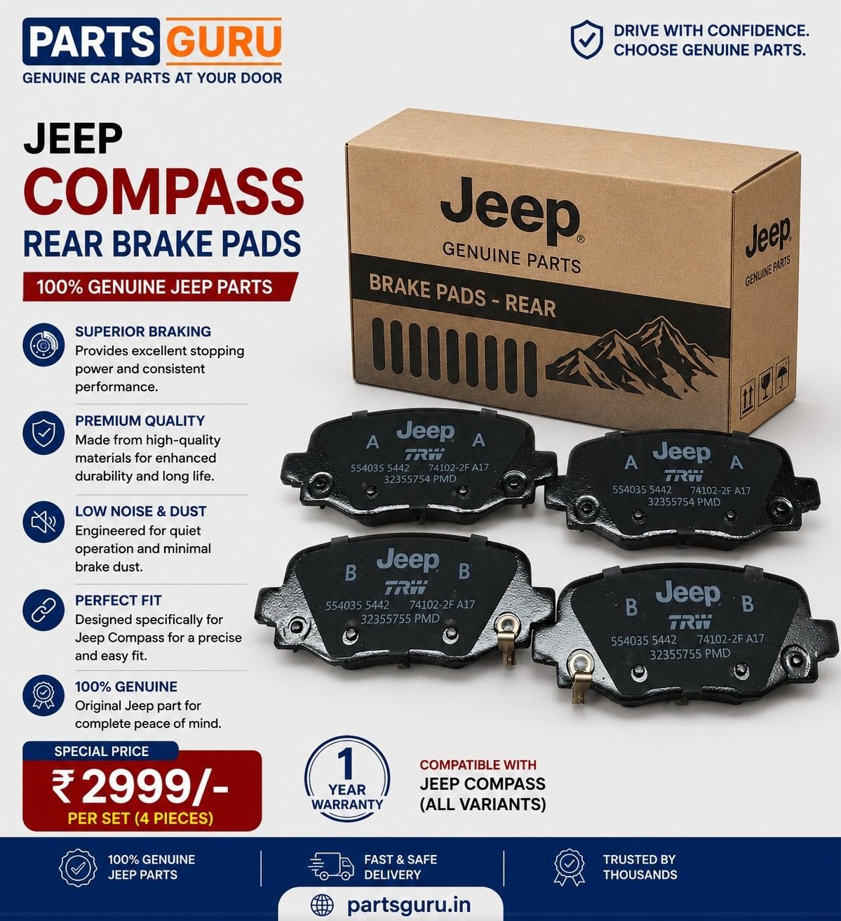 Jeep-compass-rear-brake-pads-price
