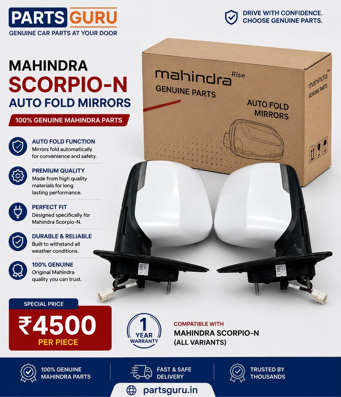 Mahindra-scorpio-n-auto-fold-mirror-price